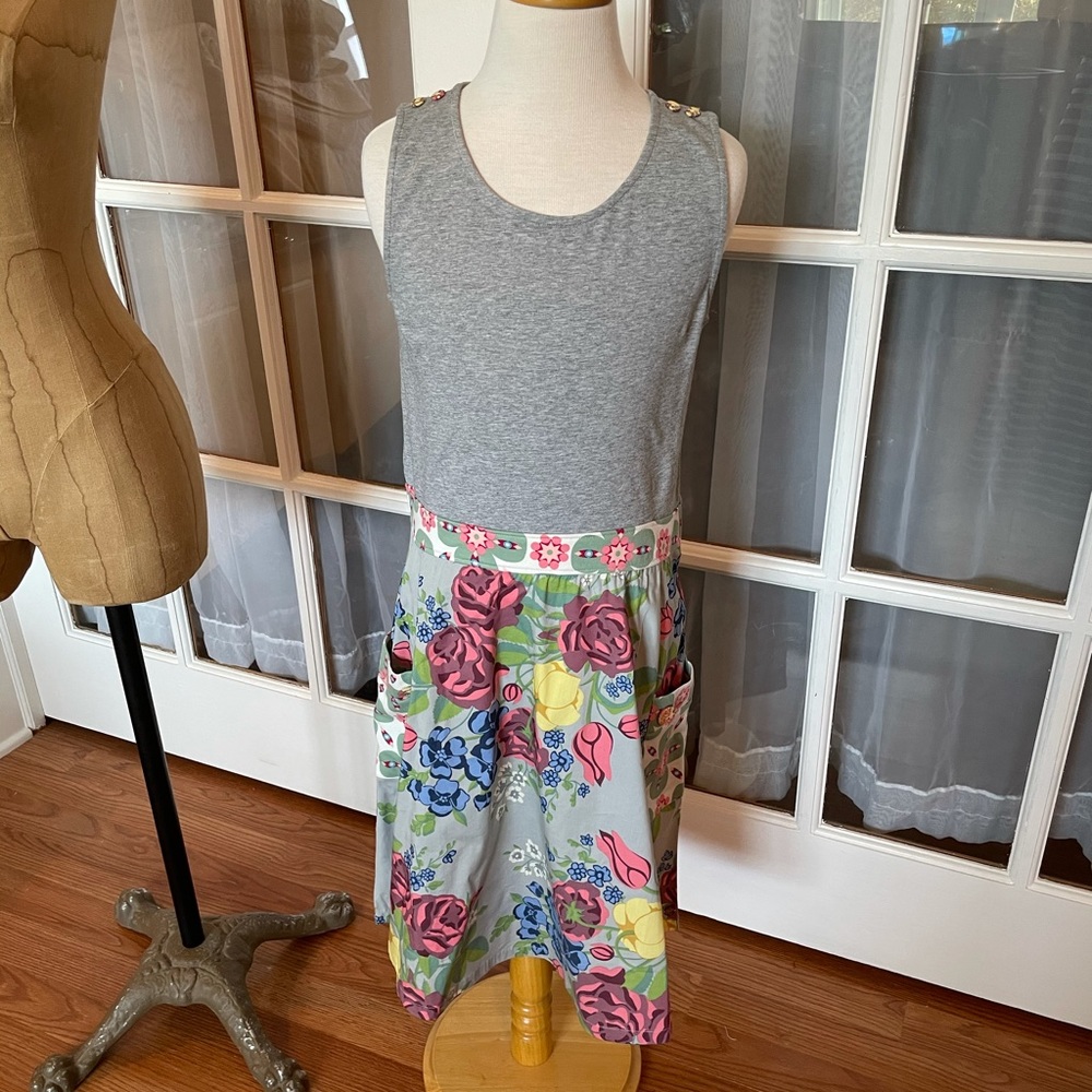 NWT Matilda Jane 435 Ebb & Flo Dress flowered gray pockets! MJC